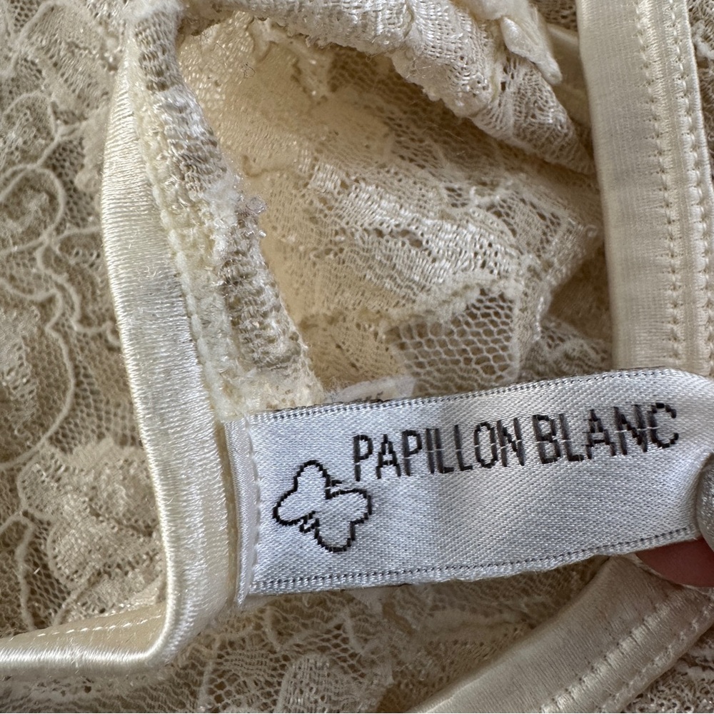 Papillon Blanc cream lace cropped tank - Picture 5 of 7